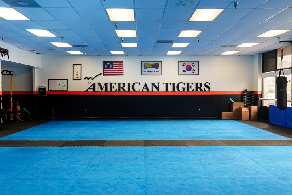 Empty taekwondo training studio